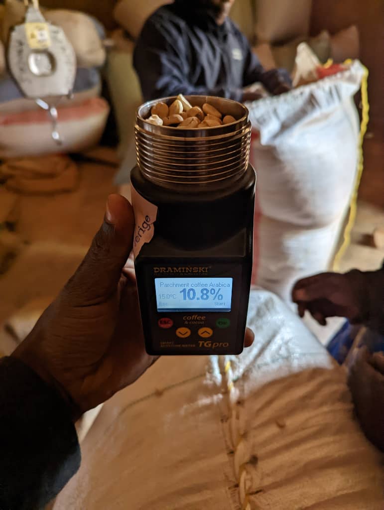 Moisture testing in warehouse