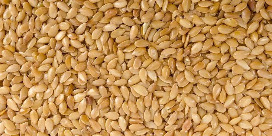 Golden sesame seeds closeup